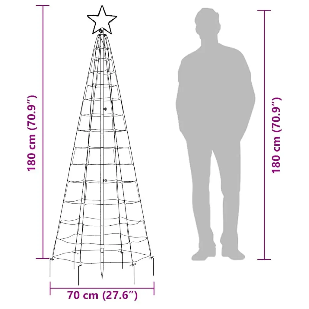 LED Christmas Tree with Spikes 220 Warm White Lights 8 Effects 180cm Garden
