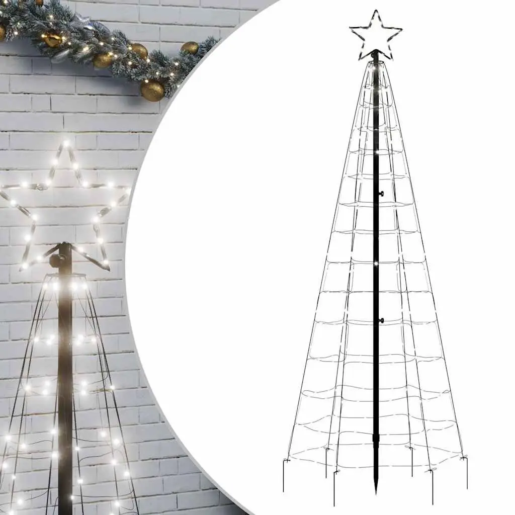 LED Christmas Tree for Garden 180cm with 220 Cold White Lights and 8 Effects