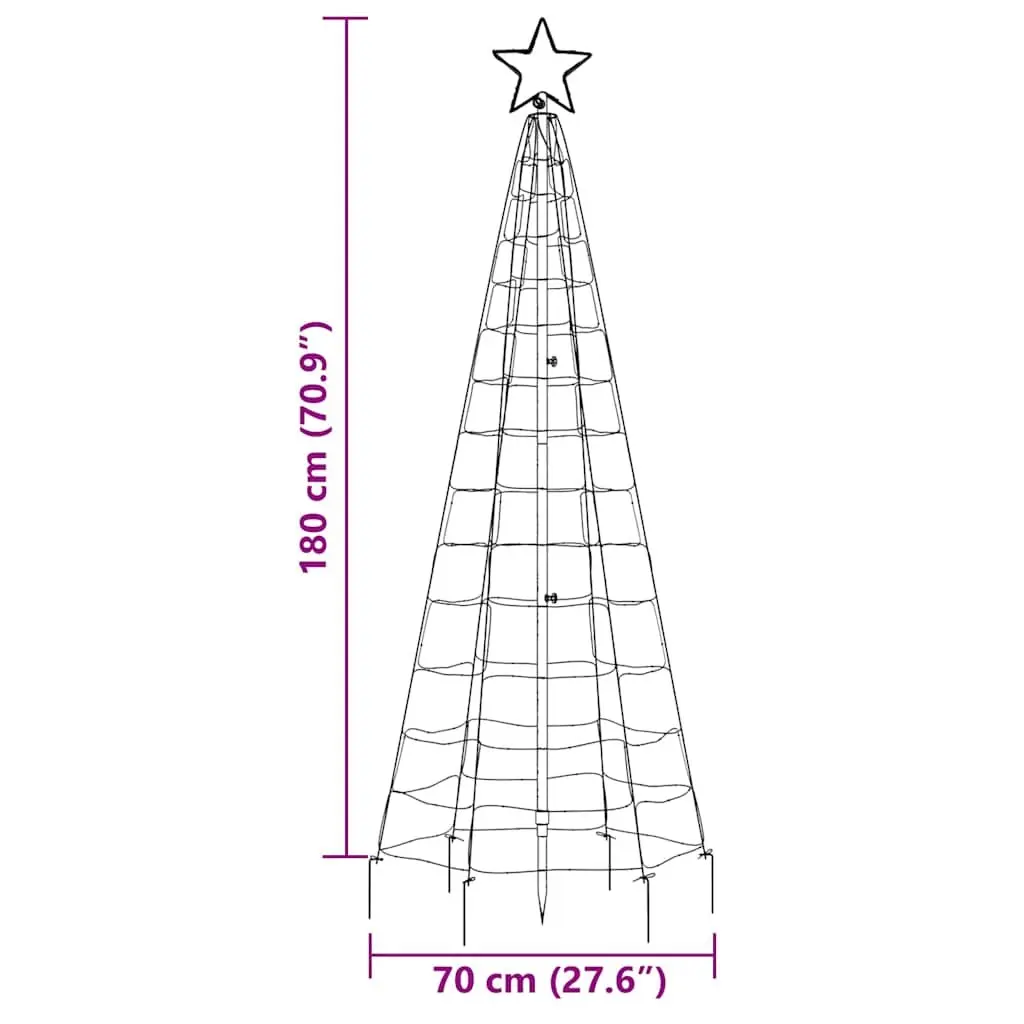 LED Christmas Tree for Garden 180cm with 220 Cold White Lights and 8 Effects