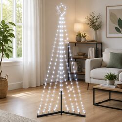 LED Christmas Tree 182cm 339 Cold White Lights 8 Effects Indoor Outdoor Holiday