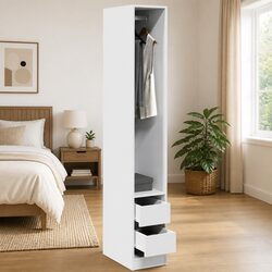 Wardrobe Dimensions: 30x50x200 cm, White Storage Cabinet