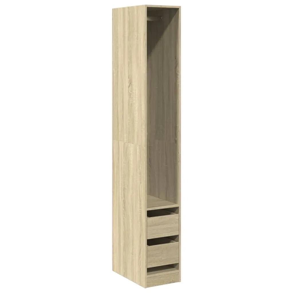 Wardrobe Cupboard Storage Compact Brown Engineered Wood 30x50x200cm