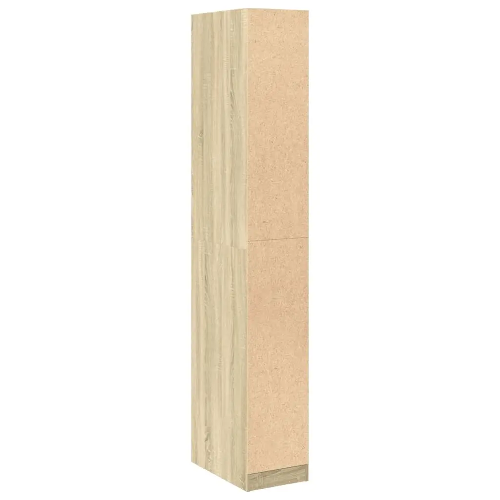 Wardrobe Cupboard Storage Compact Brown Engineered Wood 30x50x200cm