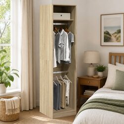 Wardrobe Cupboard Specifications: 50x50x200cm, Brown Engineered Wood