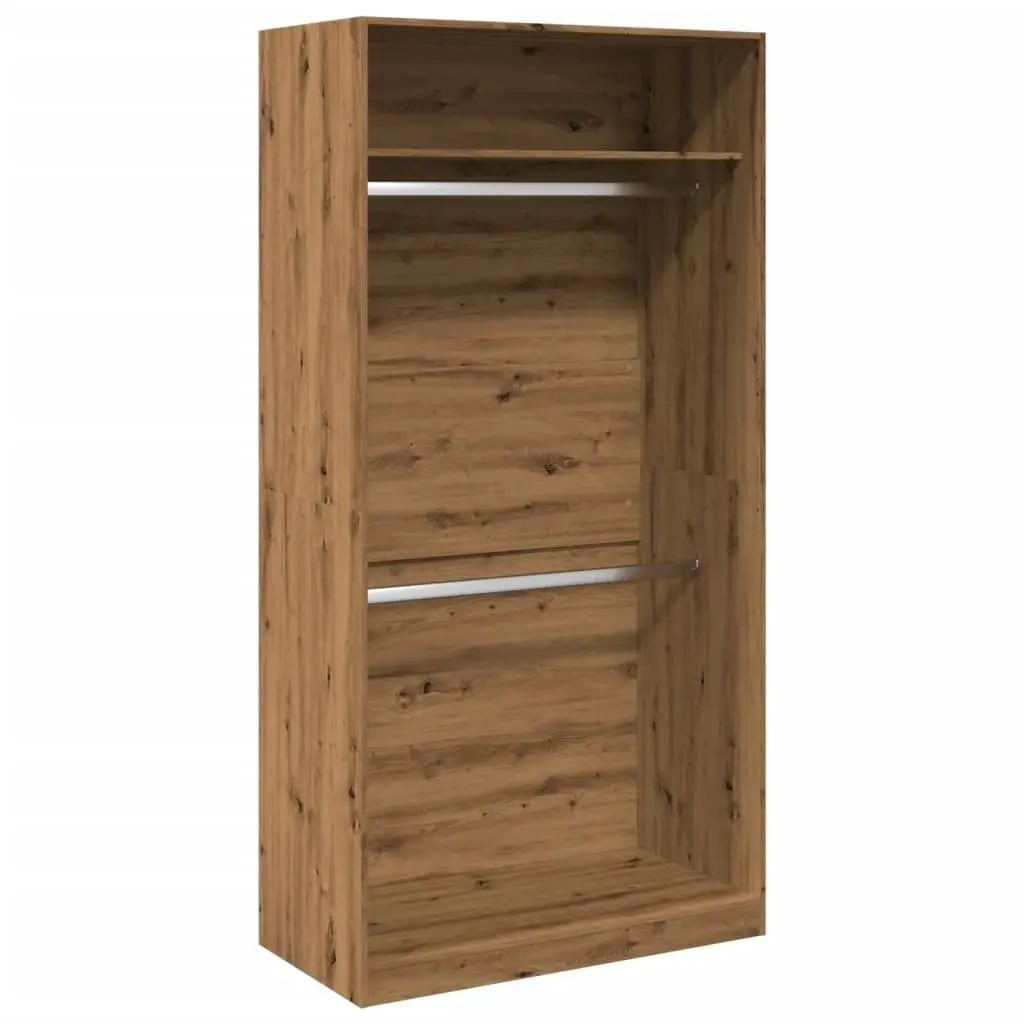 Brown Engineered Wood Wardrobe Cupboard 100x50x200cm