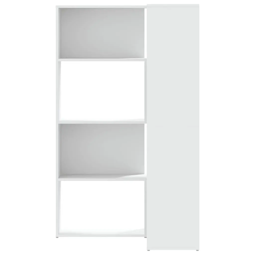 Corner Bookcase 4-Tier White 85x85x140cm Engineered Wood Shelving Storage Unit