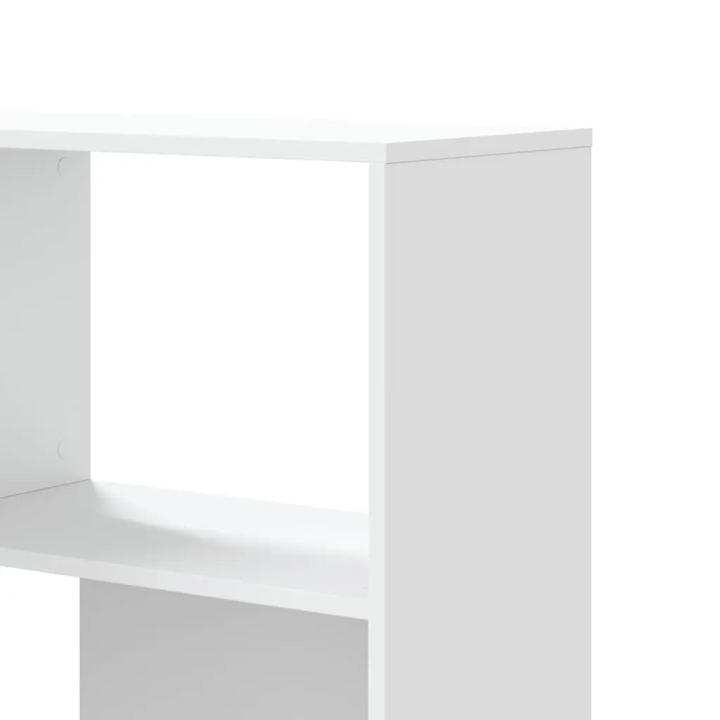 Corner Bookcase 4-Tier White 85x85x140cm Engineered Wood Shelving Storage Unit