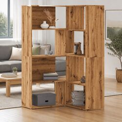 Corner Bookcase 4-Tier Engineered Wood Shelving Unit 85x85x140cm Brown