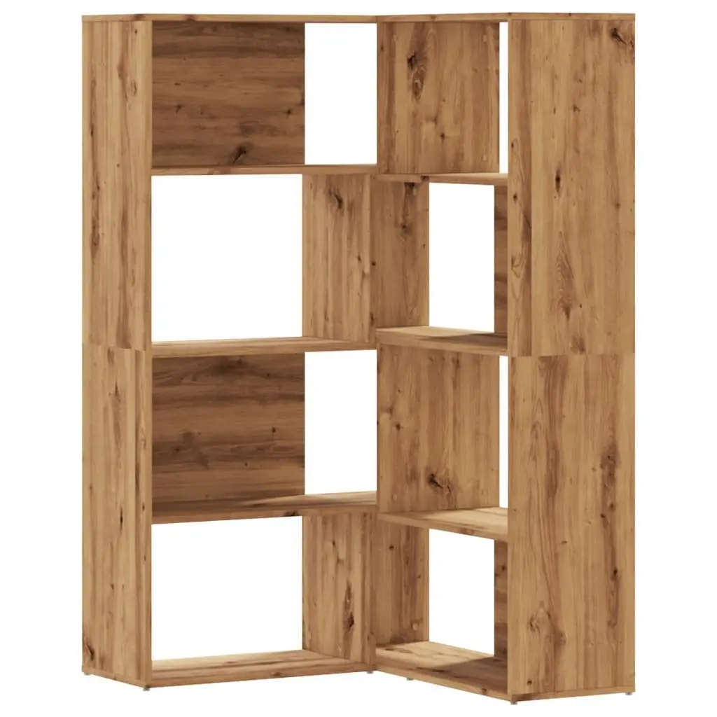 Corner Bookcase 4-Tier Engineered Wood Shelving Unit 85x85x140cm Brown