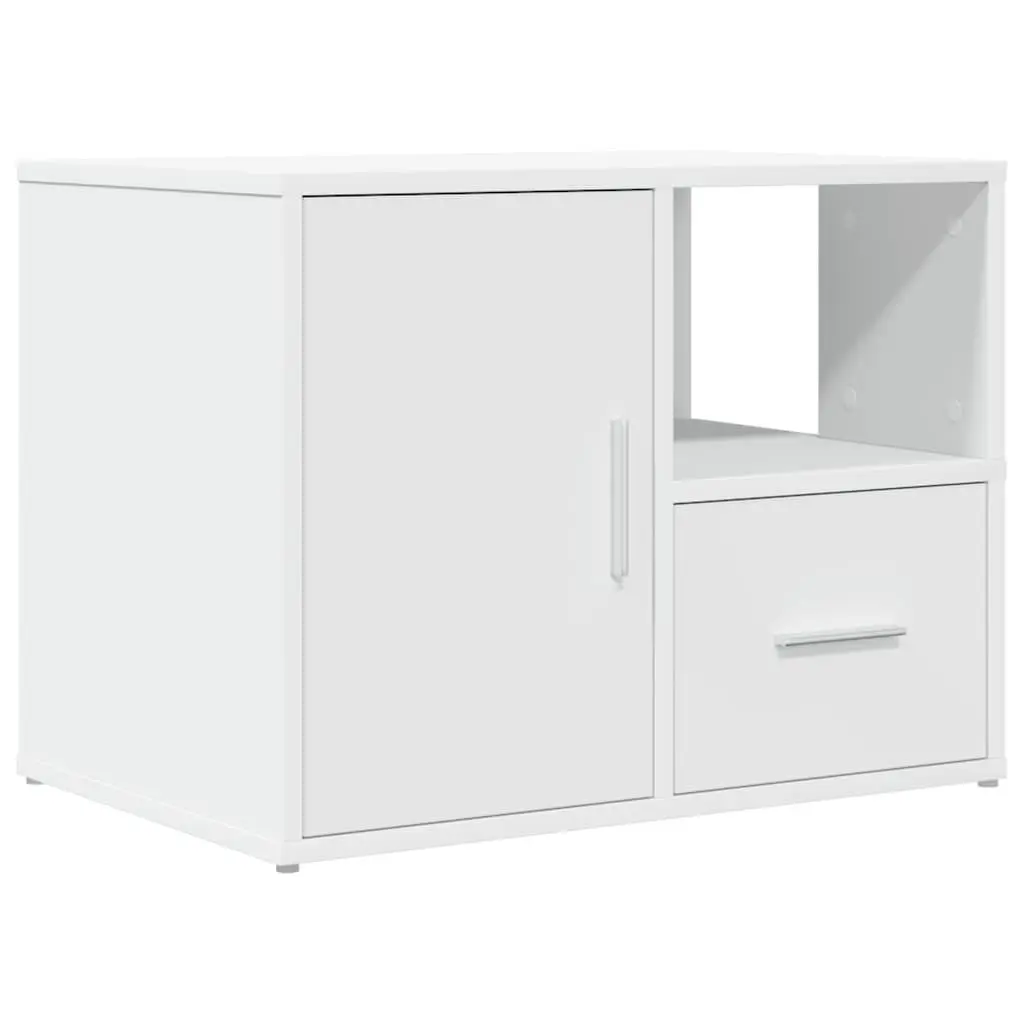 White Engineered Wood Corner Cabinet