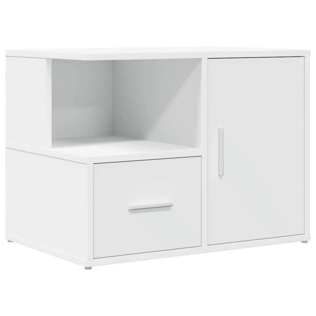 White Engineered Wood Corner Cabinet