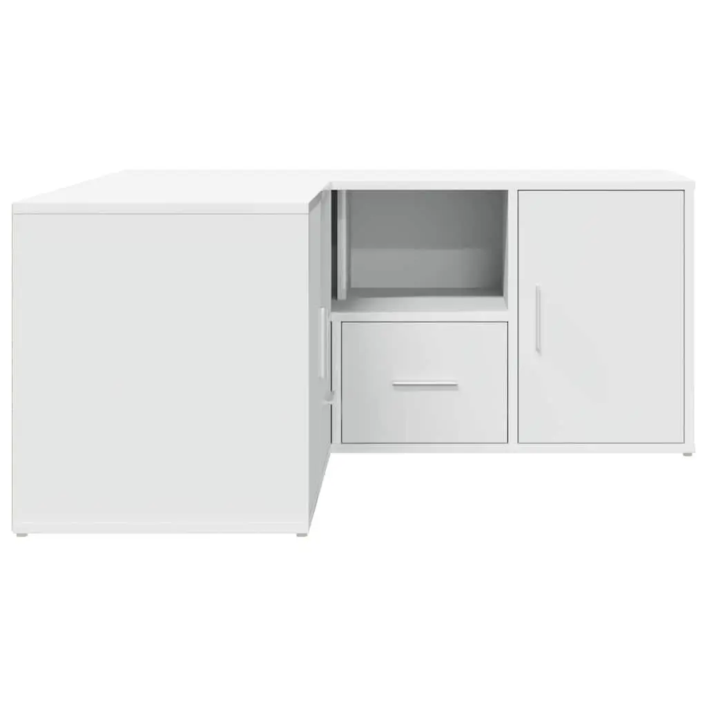 White Engineered Wood Corner Cabinet