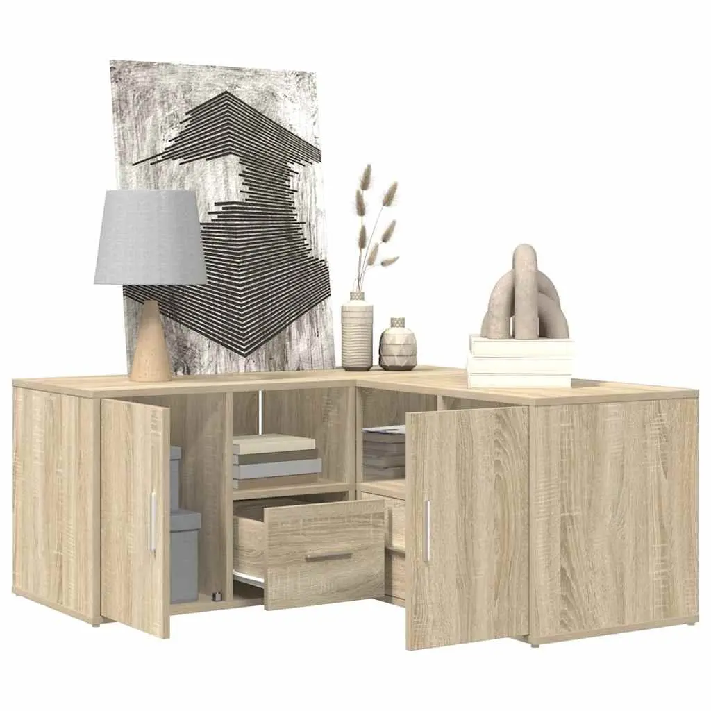 Brown Corner Cabinet Storage Shelf Unit