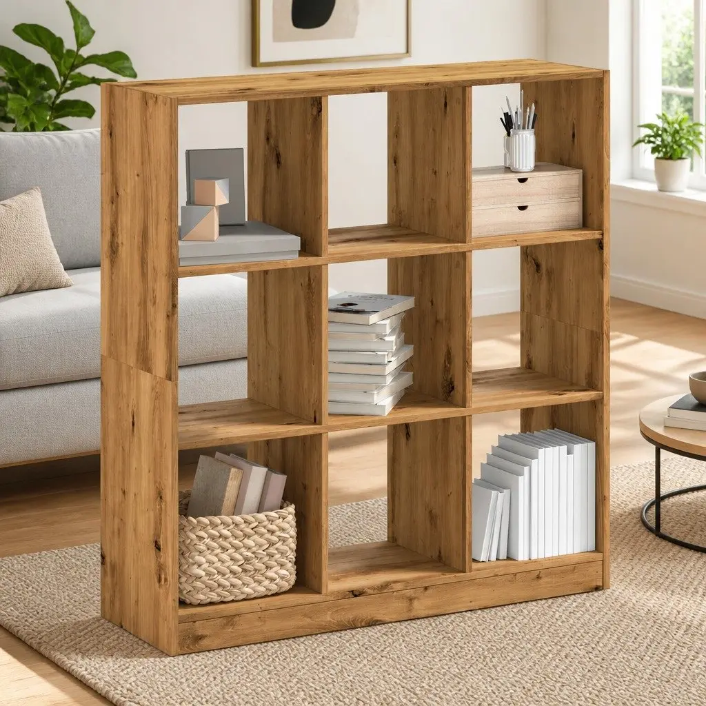 9 Compartment Bookcase in Brown