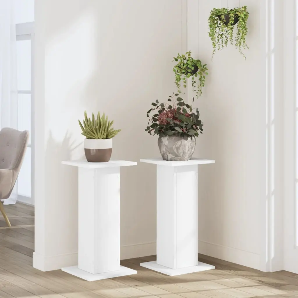 Plant Stands for Home and Garden 30x30x60 cm Engineered Wood White 2 Piece