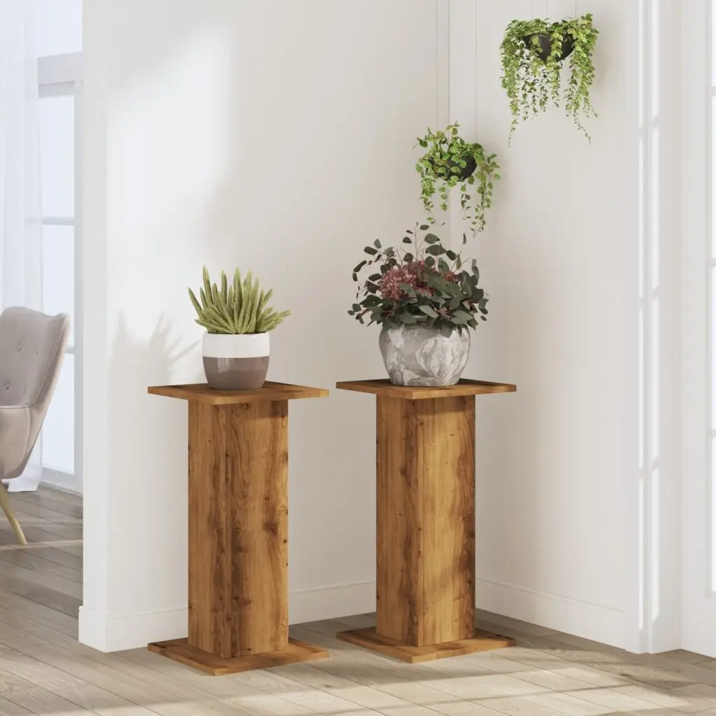 Plant Stands for Home and Garden 30x30x60 cm Brown Engineered Wood 2 Piece