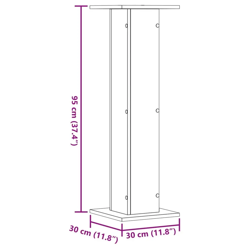Plant Stands Indoor Outdoor Use 30x30x95 cm Brown Engineered Wood 2 Piece