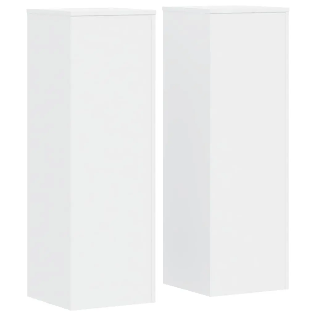 Plant Stands 2 pcs White 33x33x100 cm Flower Display Stand Engineered Wood