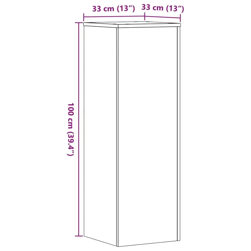 Plant Stands 2 pcs White 33x33x100 cm Flower Display Stand Engineered Wood