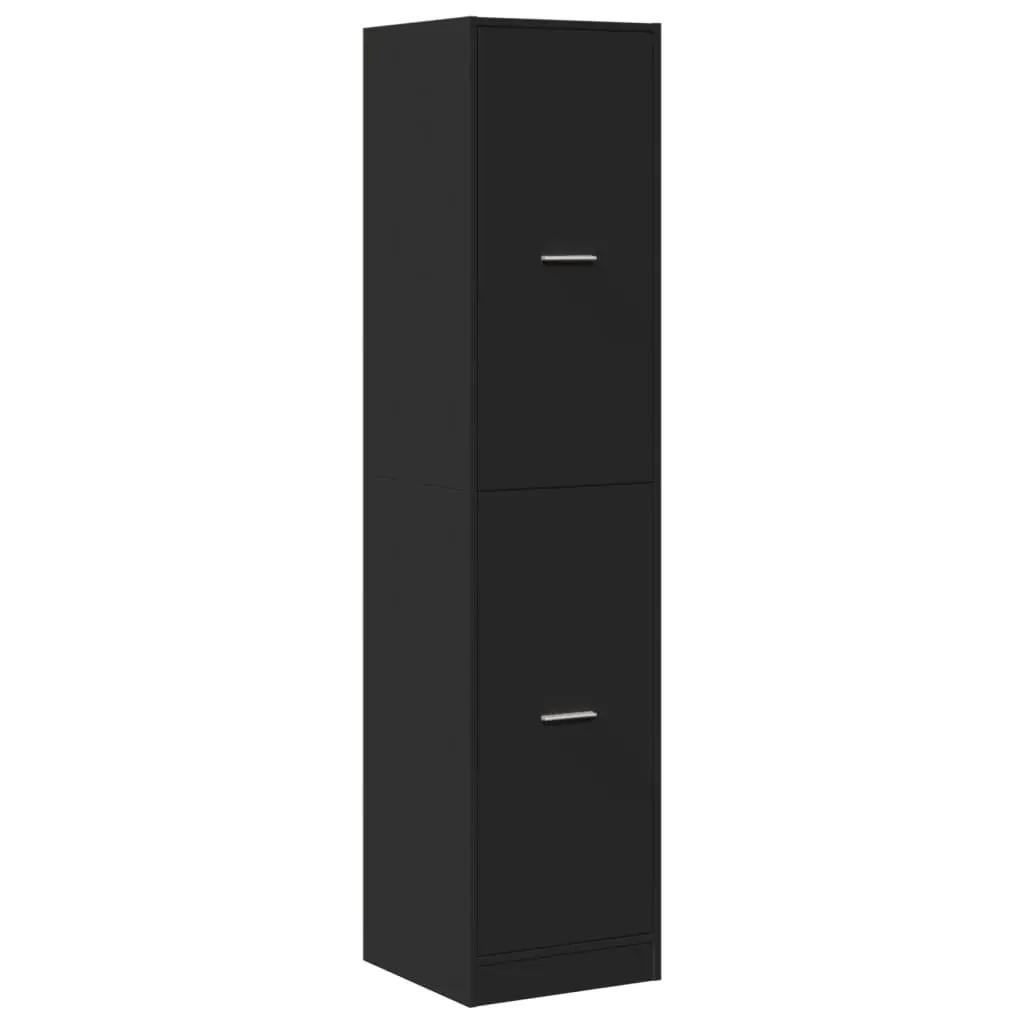 Apothecary Cabinet Black Storage Furniture Engineered Wood Tall Cupboard 40 x 41 x 174.5 cm