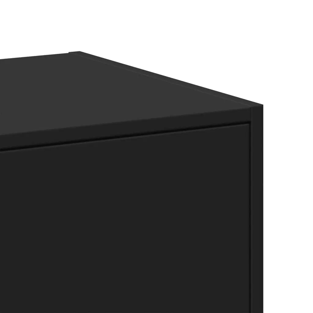 Apothecary Cabinet Black Storage Furniture Engineered Wood Tall Cupboard 40 x 41 x 174.5 cm