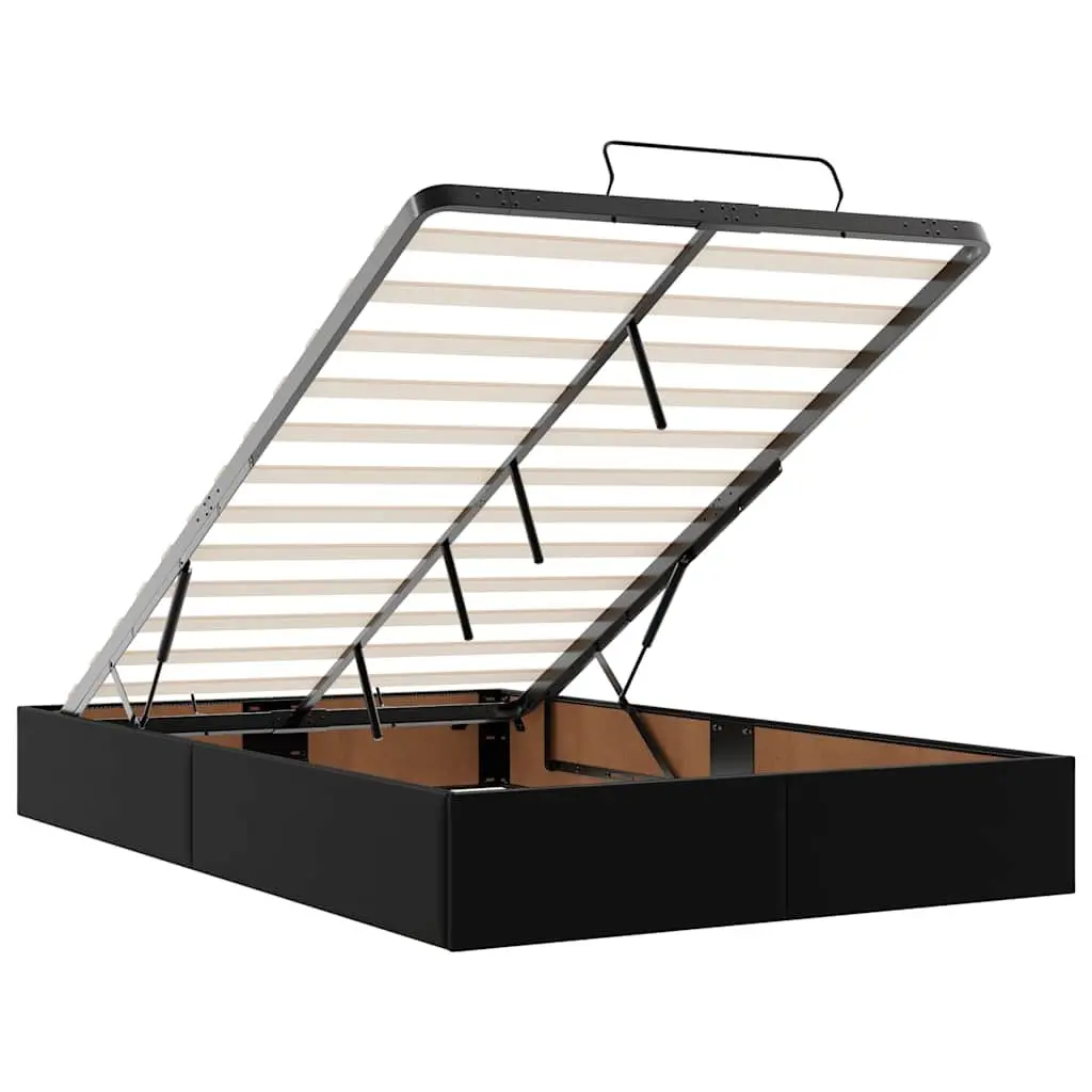King Single Black Faux Leather Bed Frame