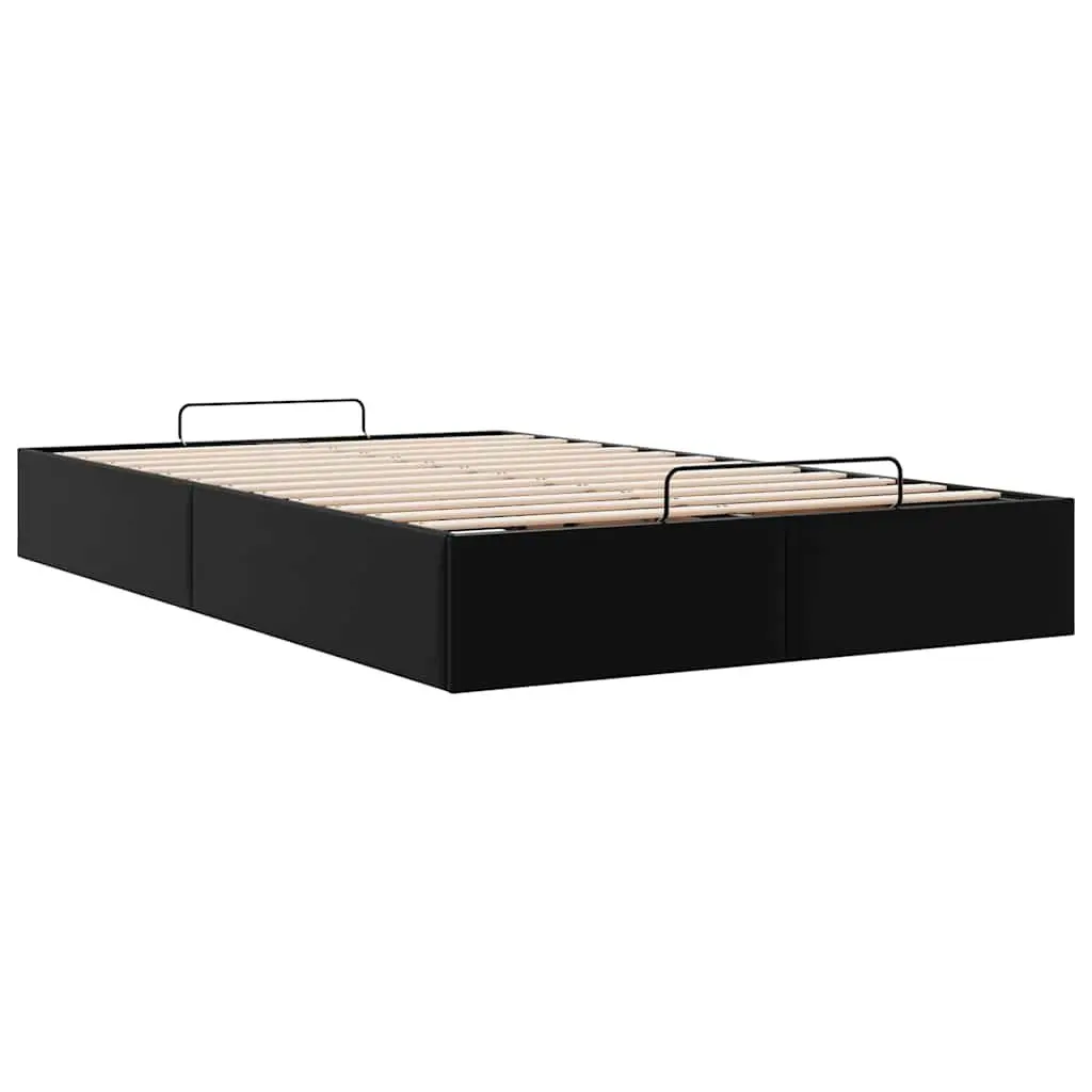 King Single Black Faux Leather Bed Frame