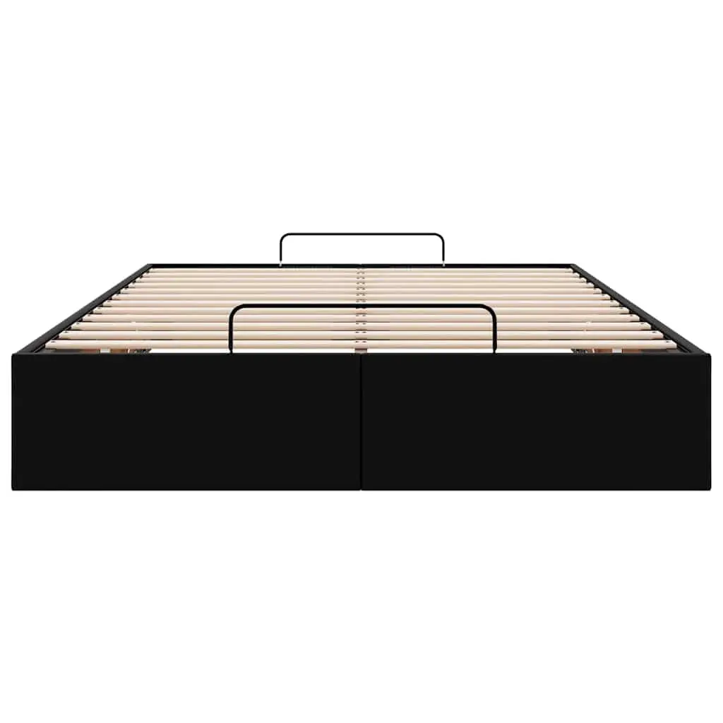 King Single Black Faux Leather Bed Frame