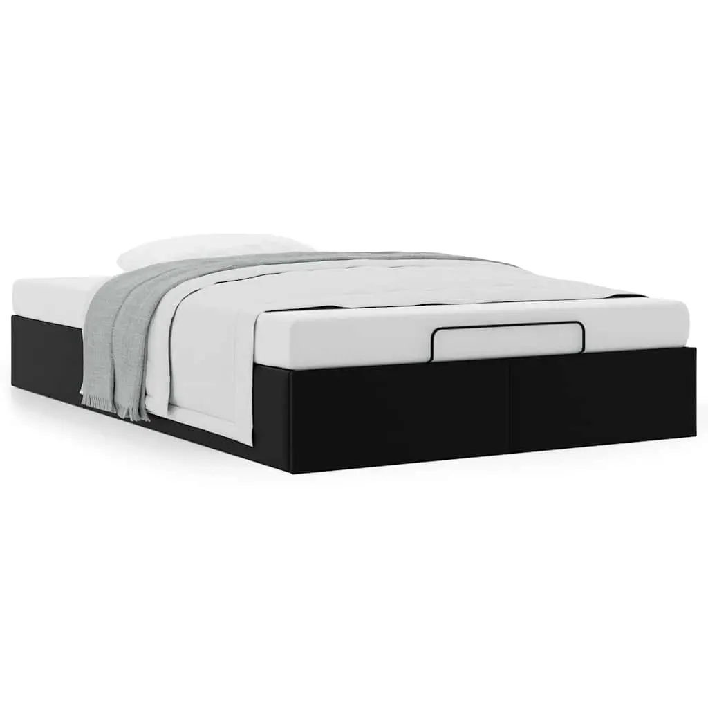 King Single Black Faux Leather Bed Frame