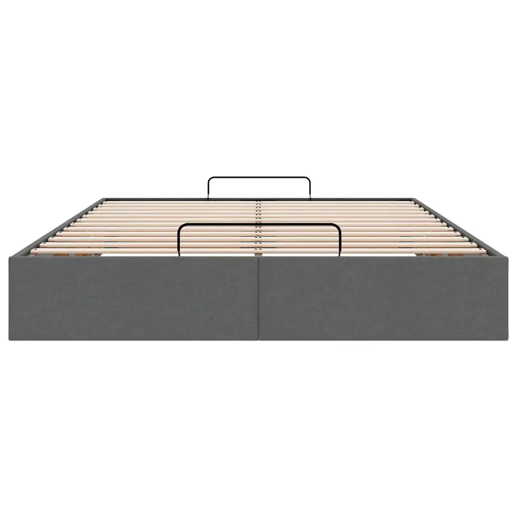 Ottoman Storage Bed Frame Double Grey Fabric Lift Mechanism Bedroom