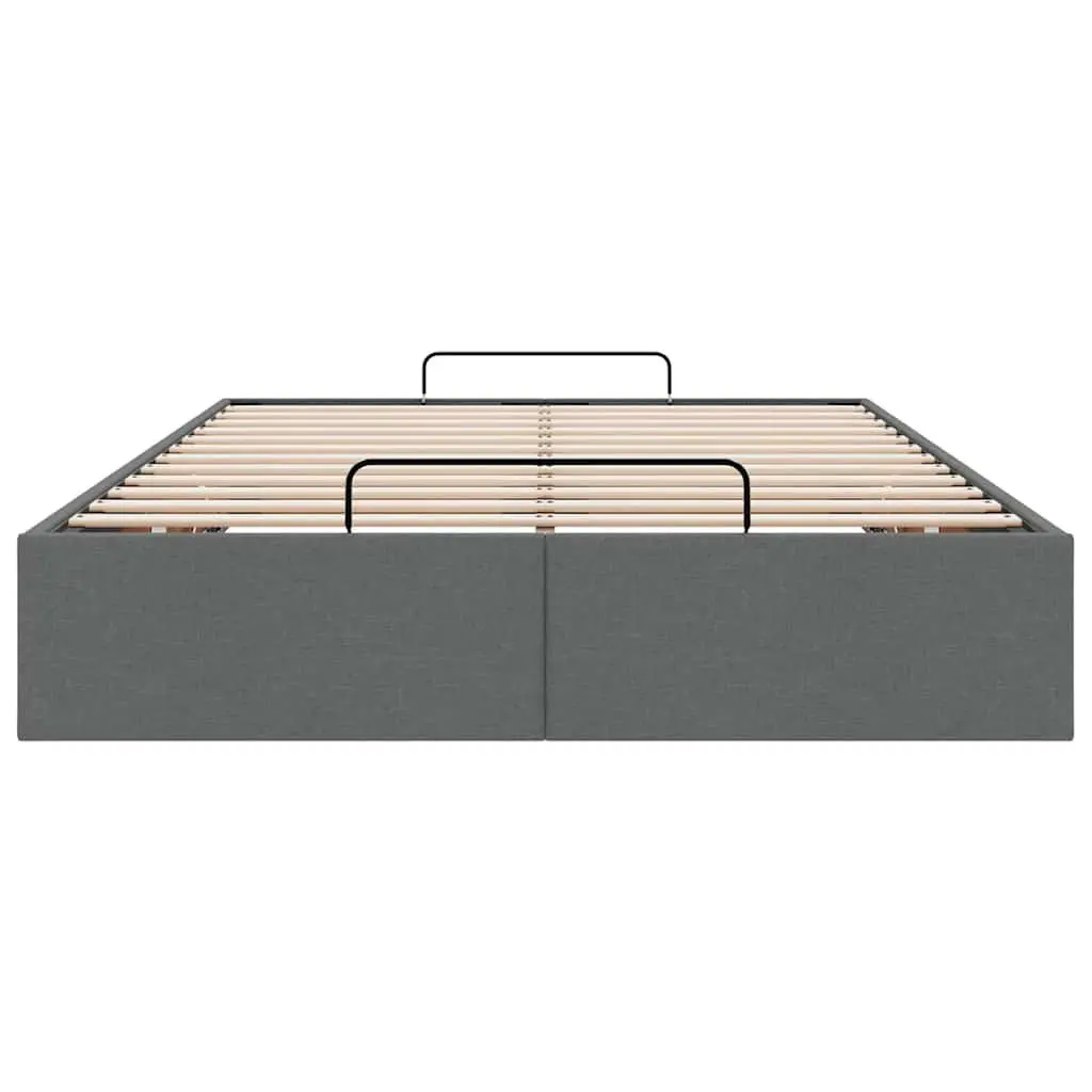 King Single Grey Ottoman Storage Bed Frame