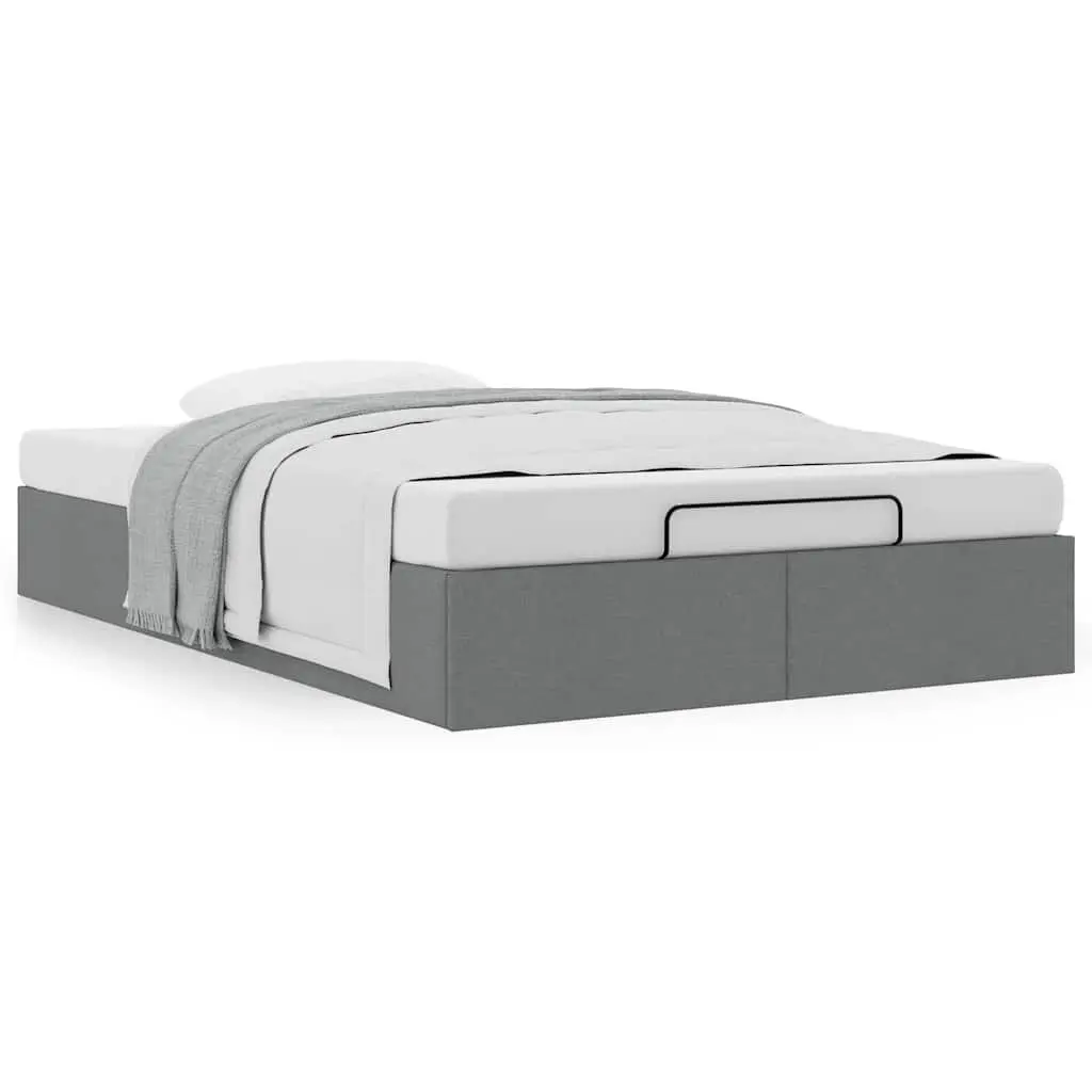 King Single Grey Ottoman Storage Bed Frame