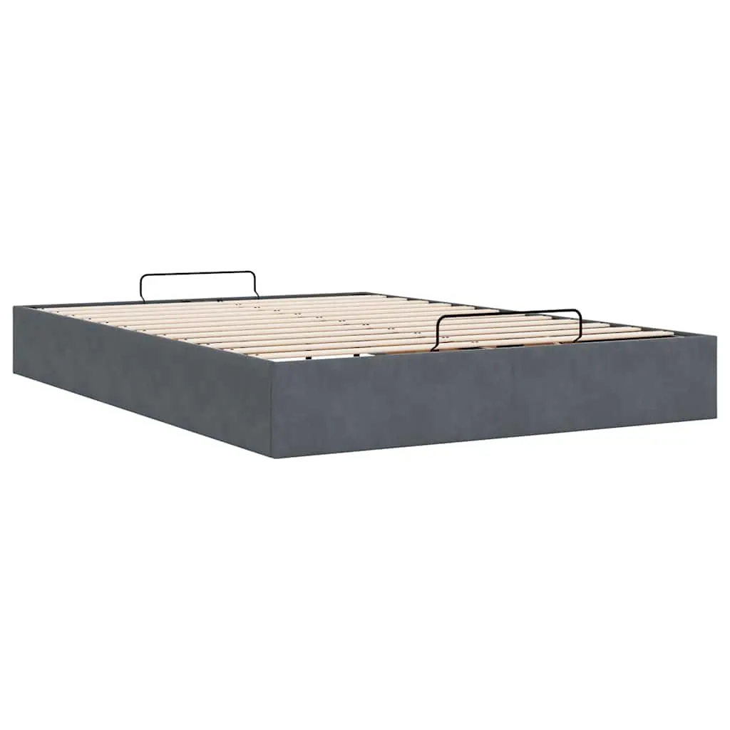 Double Grey Velvet Ottoman Storage Bed Frame