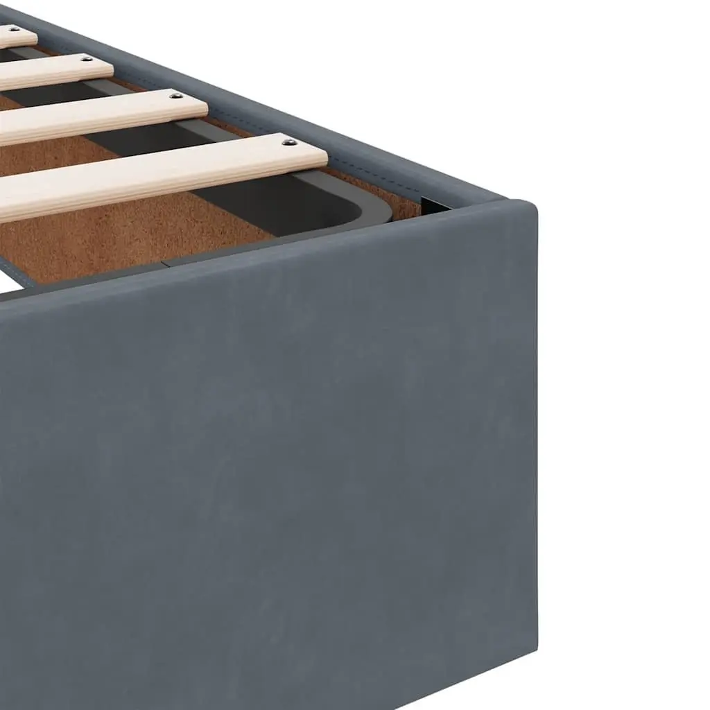 Queen Ottoman Storage Bed Frame Velvet Grey Bedroom Furniture