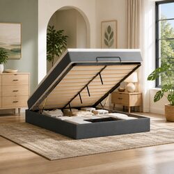 Specifications of the Grey Queen Ottoman Bed with Mattress