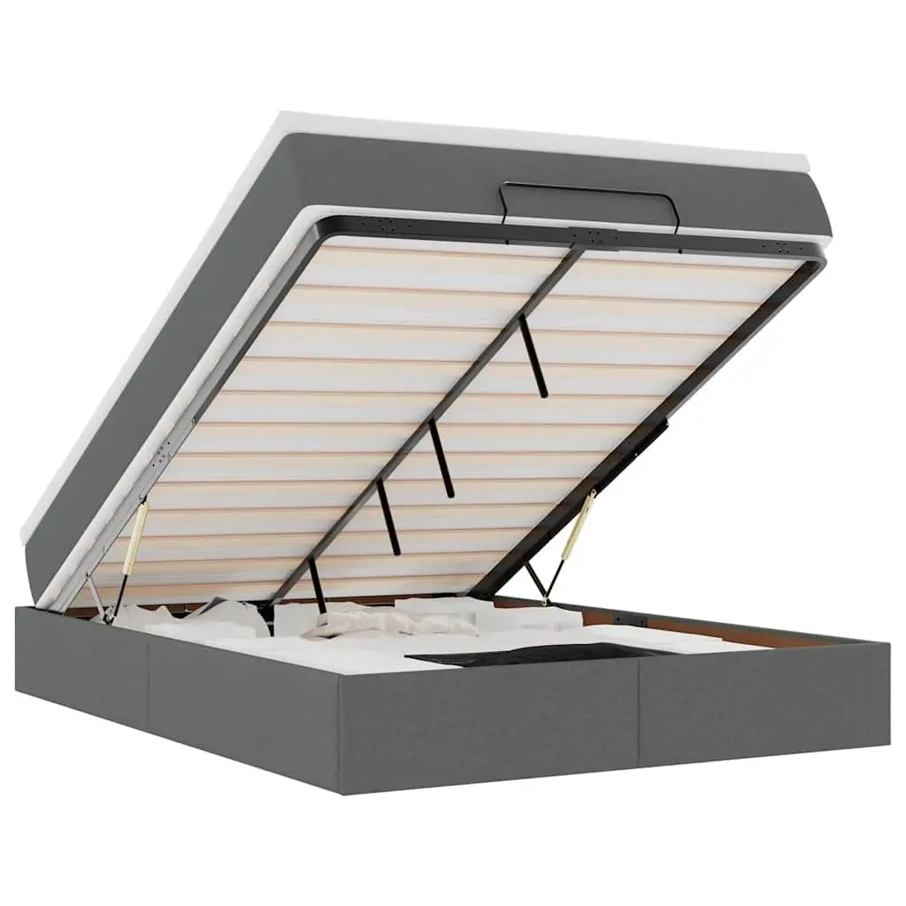 Grey Queen Ottoman Bed with Mattress