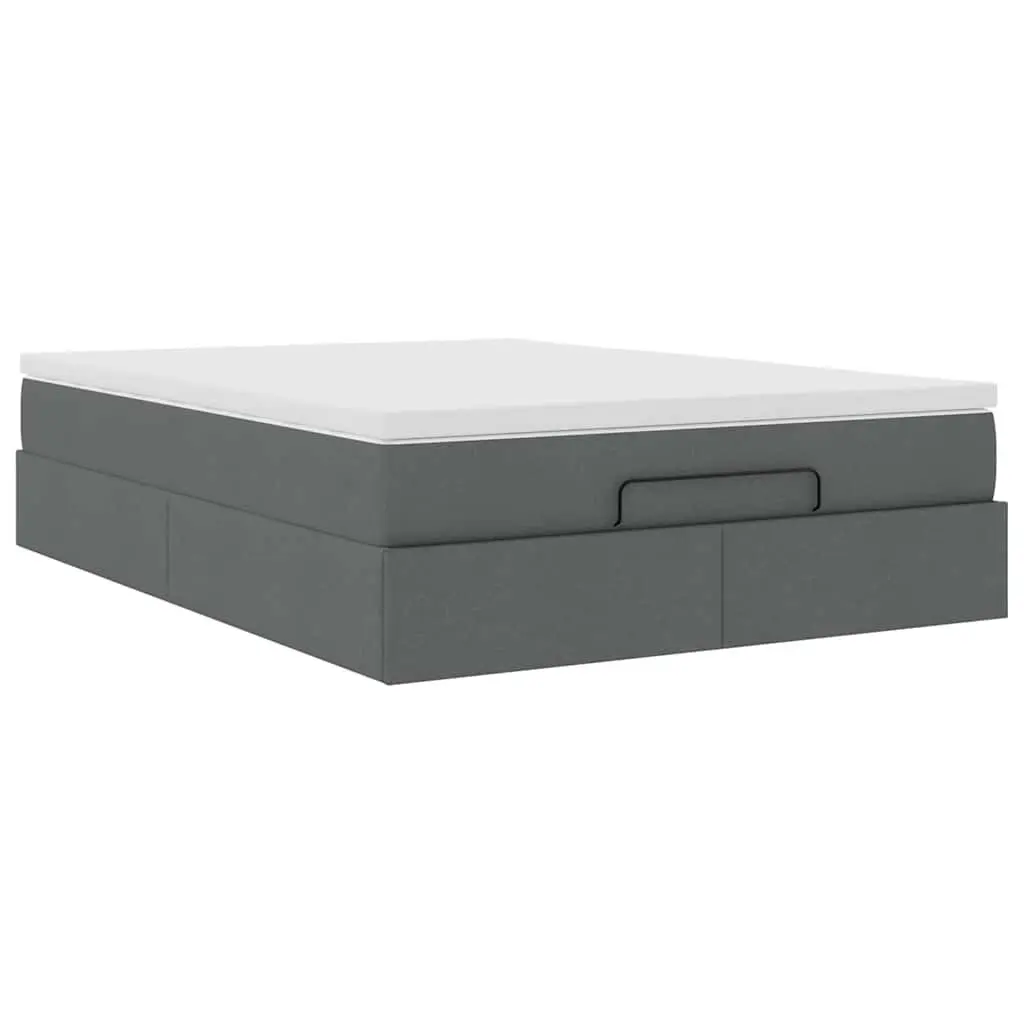 Grey Queen Ottoman Bed with Mattress