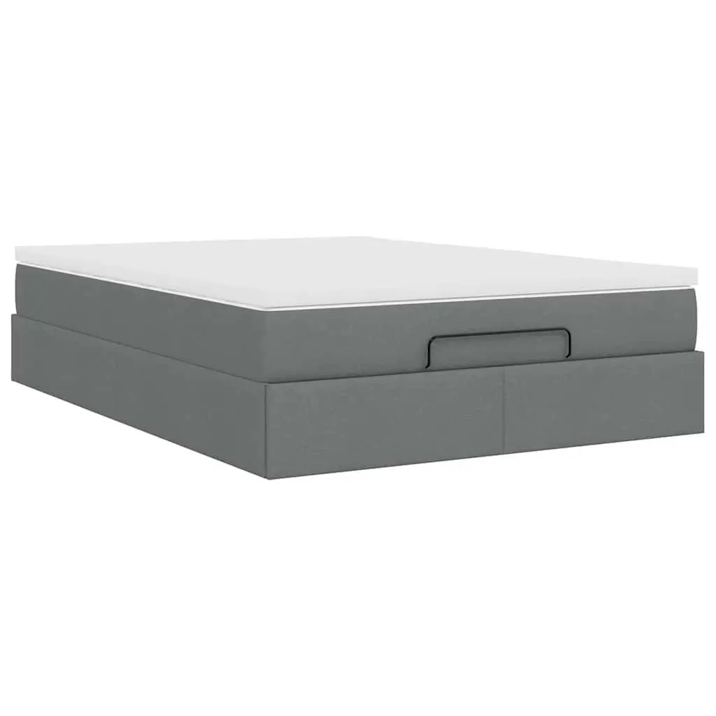 Grey Queen Ottoman Bed with Mattress