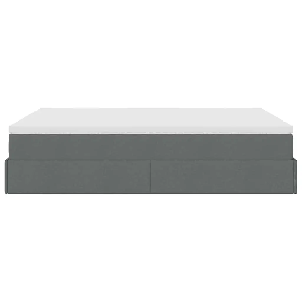 Grey Queen Ottoman Bed with Mattress