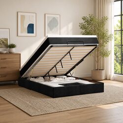 Queen Ottoman Bed with Pocket Spring Mattress: Specs & Details