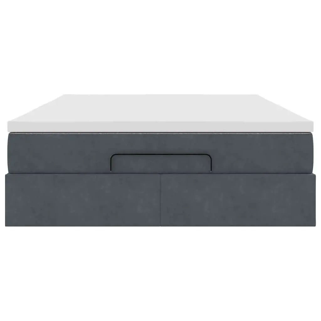 Ottoman Bed Double Velvet Storage Bedroom Grey with Pocket Spring Mattress