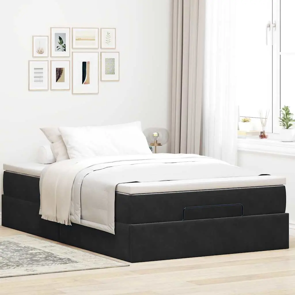 King Single Ottoman Storage Bed in Velvet
