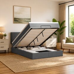 Specifications of Grey Ottoman Bed Queen with Storage