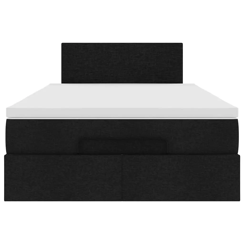 Ottoman Bed with Pocket Spring Mattress King Single Black Fabric Storage Lift