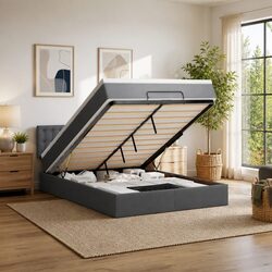 Specifications of Grey Double Ottoman Bed with Pocket Spring Mattress