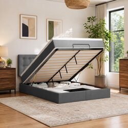 Specifications of the Grey Ottoman Bed with Pocket Spring Mattress