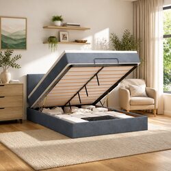 Specifications of Grey Velvet Ottoman Bed with Pocket Spring