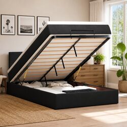 Specifications of Black Velvet Ottoman Bed with Mattress