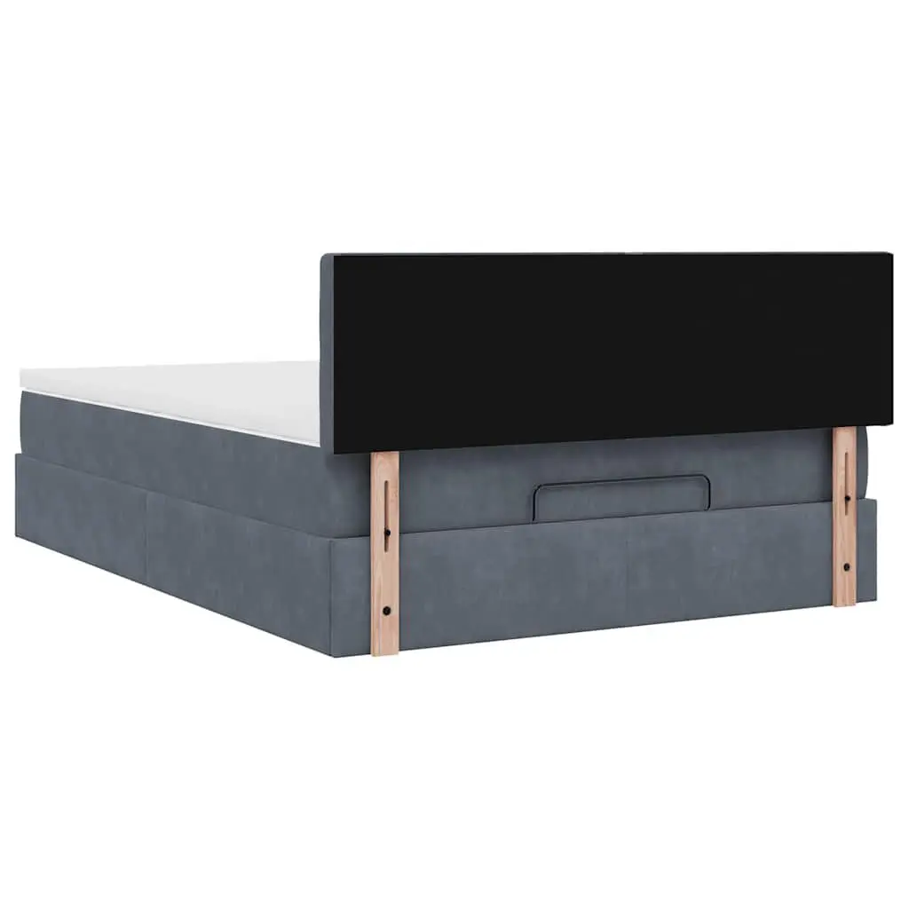 Double Ottoman Bed for Bedroom with Pocket Spring Mattress Grey Velvet