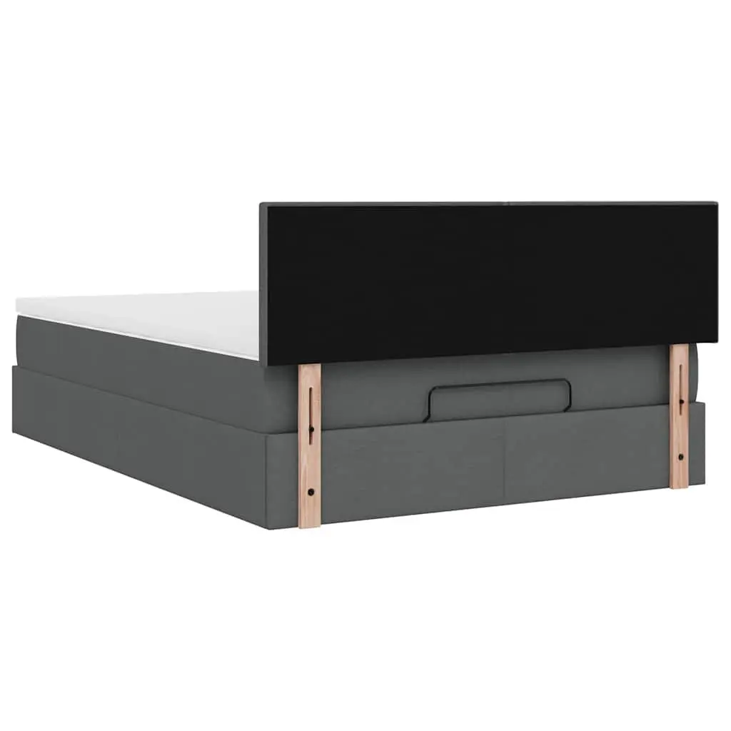 Ottoman Bed with Pocket Spring Mattress for Storage Queen Size Grey Fabric